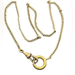 Keene 12k gold filled Albert Victorian pocket watch chain necklace vintage